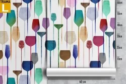 Abstract wallpaper wine glasses modern pattern.