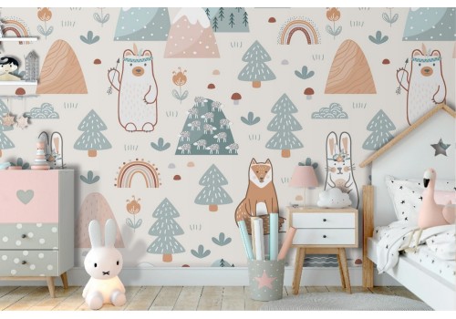 Wallpaper stylized bears animals children.