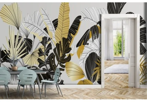 Wallpaper nature stylized leaves and trees 2