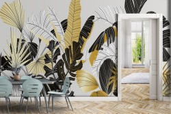 Wallpaper nature stylized leaves and trees