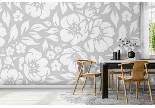 Carta da Parati fiori stilizzati minimal moderno.