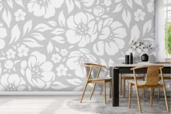 Carta da Parati fiori stilizzati minimal moderno.