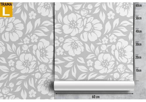 Carta da Parati fiori stilizzati minimal moderno. 2