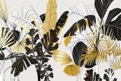 Wallpaper Design and Styles Flora and Fauna Flowers Trees Leaves Stylized Nature