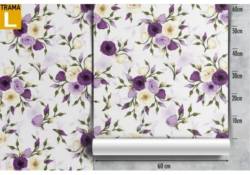 Carta da Parati fiori viola e bianco natura pattern. 2