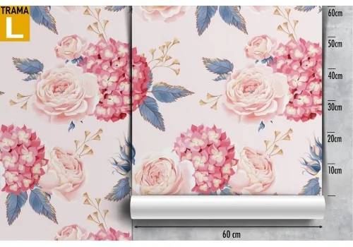 Vintage wallpaper with antique pink flowers nature pattern. 2