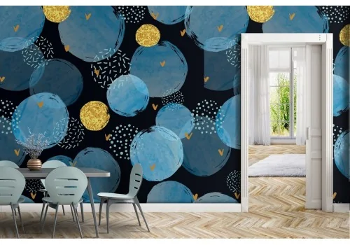 Glamour modern polka dot wallpaper decoration.