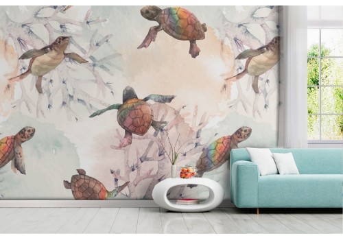 Carta da Parati tartarughe natura astratta.
