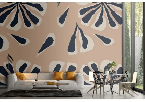 Wallpaper stylized leaves nature vintage pattern.