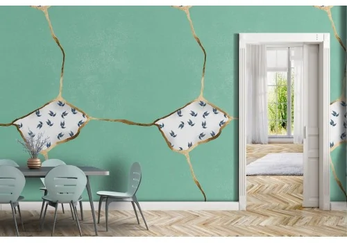 Turquoise luxury marble surface wallpaper.