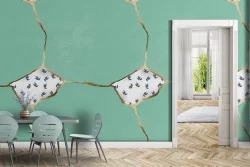 Carta da Parati superficie marmo turchese luxury.