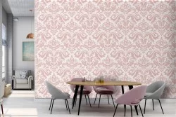 Vintage pink damask wallpaper pattern.