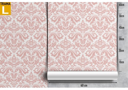 Vintage pink damask wallpaper pattern. 2