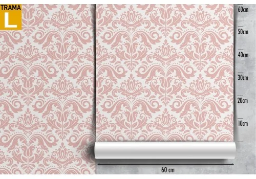 Vintage pink damask wallpaper pattern. 2
