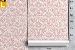 Vintage pink damask wallpaper pattern.