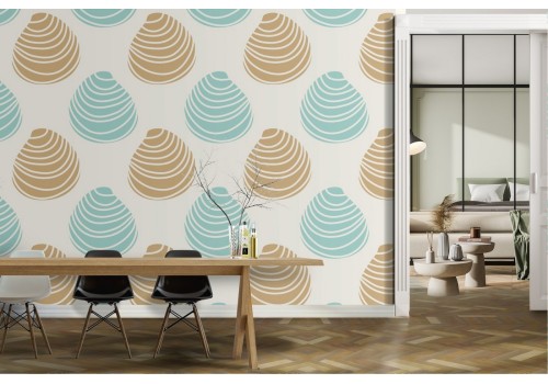 Carta da Parati astratta nuvolette azzurre pattern.