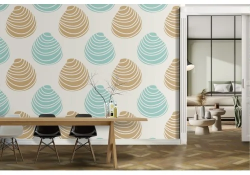 Carta da Parati astratta nuvolette azzurre pattern.