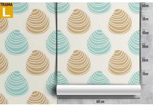 Carta da Parati astratta nuvolette azzurre pattern. 2