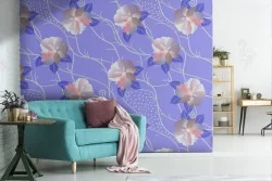 Modern nature roses wallpaper decoration.