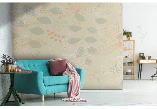 Wallpaper stylized leaves nature pattern.