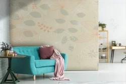 Wallpaper stylized leaves nature pattern.