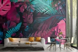 Modern tropical leaves nature wallpaper