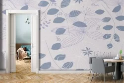 Wallpaper modern stylized leaves nature pattern.