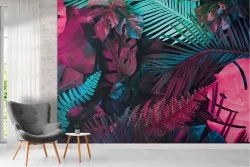 Modern tropical leaves nature wallpaper