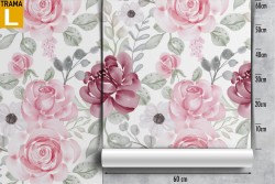 Carta da Parati fiori rosa moderni natura.