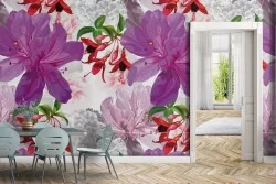 Purple and pink flowers nature wallpaper.