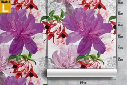 Carta da Parati fiori viola e rosa natura.