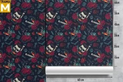 Carta da Parati Dark e Teschi Moderna