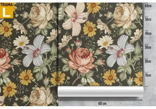 Vintage nature flowers wallpaper pattern. 2