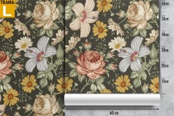Vintage nature flowers wallpaper pattern.