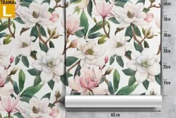 Antique pink flowers vintage pattern wallpaper.