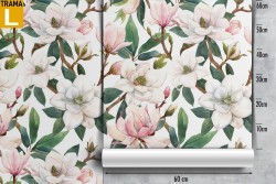 Carta da Parati fiori rosa antico vintage pattern.