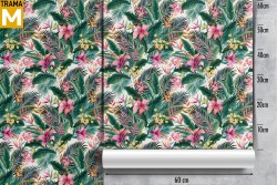 Carta da Parati Fiori Foglie Natura Tropicale