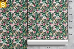 Carta da Parati Design e Stili Flora e Fauna Fiori Foglie Natura Tropicale