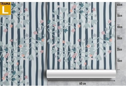 Wallpaper flowers and stripes nature modern design. 2