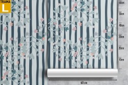 Wallpaper flowers and stripes nature modern design.