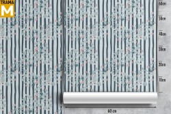 Modern Wallpaper Flowers Stripes and Waves