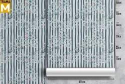 Modern Wallpaper Flowers Stripes and Waves