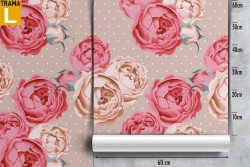 Antique pink flowers vintage nature wallpaper.