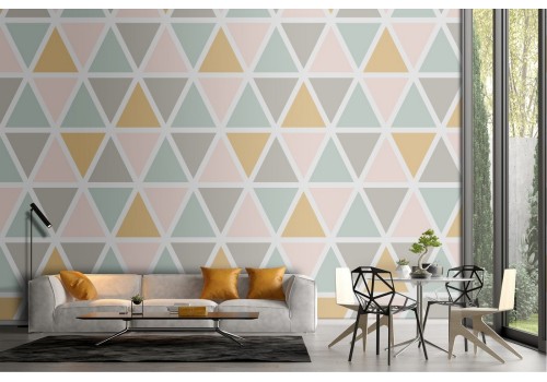 Geometric rectangles pattern vintage wallpaper.