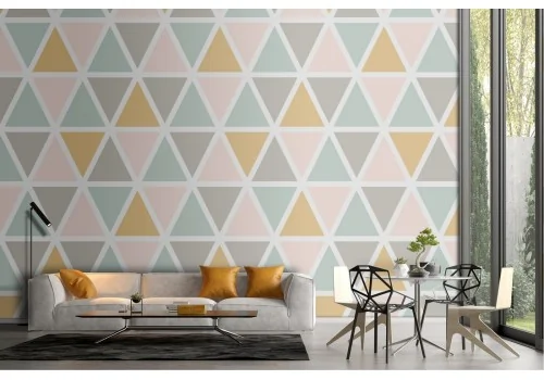 Wallpaper with vintage rectangle geometry pattern.