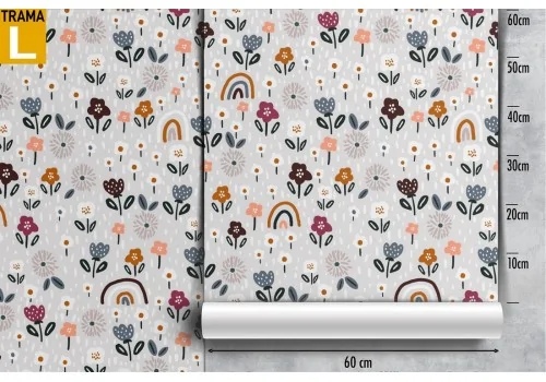Wallpaper flowers and rainbows children's design. 2