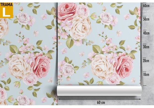 Vintage nature wallpaper with white and pink flowers. 2