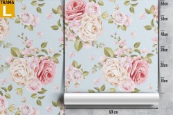 Vintage nature wallpaper with white and pink flowers.
