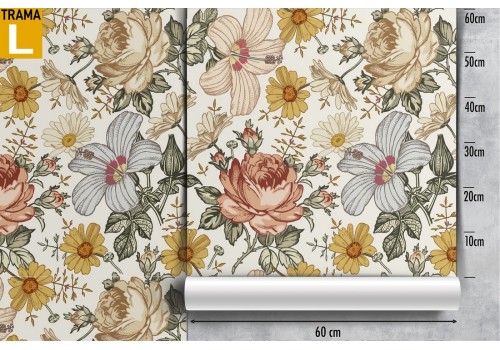 Vintage antique roses wallpaper pattern. 2