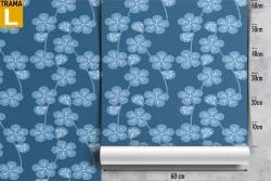 Wallpaper stylized blue flowers nature.